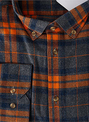 Chemise manches longues manches longues orange JUMFIL homme