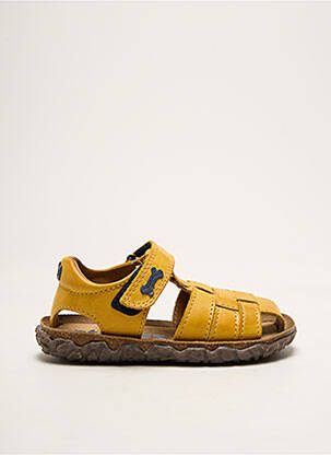 Sandales/nu pieds tissage satiné bout rond jaune STONES AND BONES garcon