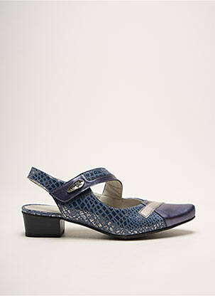 Sandales/nu pieds tissage satiné talon de 4 à 6cm bleu DORKING femme