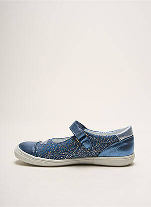 Ballerines tissage satiné bout rond bleu BOPY fille
