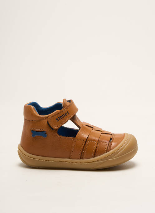 Sandales/nu pieds tissage satiné bout rond marron STONES AND BONES garcon