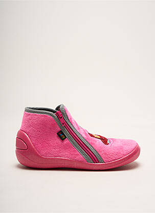 Chaussons/pantoufles fermeture zippée bout rond rose BOPY fille