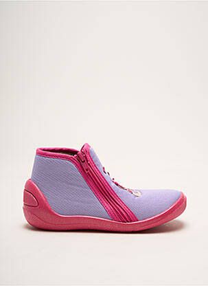 Chaussons/pantoufles tissage satiné bout rond violet BOPY fille