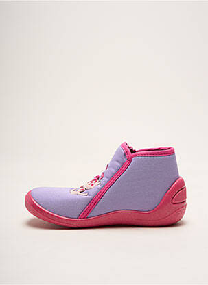 Chaussons/pantoufles tissage satiné bout rond violet BOPY fille