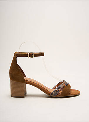 Sandales/nu pieds tissage satiné talon de 4 à 6cm marron MARCO TOZZI femme