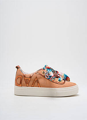 Baskets nubuck talon plat jusqu'à 3cm orange VADDIA femme
