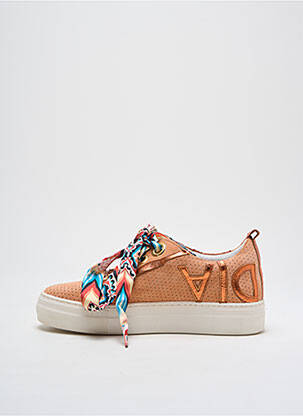 Baskets nubuck talon plat jusqu'à 3cm orange VADDIA femme