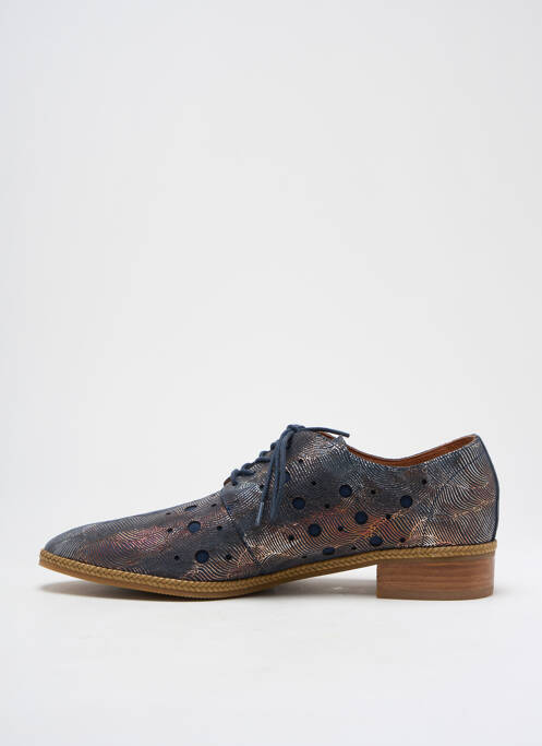 Derbies impression talon plat jusqu'à 3cm bleu MAM'ZELLE femme