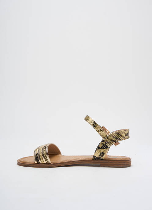 Sandales/nu pieds chiquet talon plat jusqu'à 3cm or ELUE PAR NOUS femme