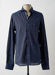 Chemise manches longues poches bleu C17 homme