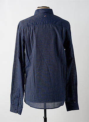 Chemise manches longues poches bleu C17 homme