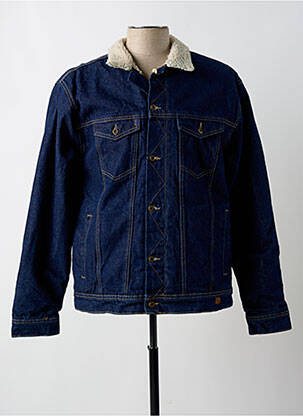 Veste casual fermeture boutonnée sur le devant bleu C17 homme