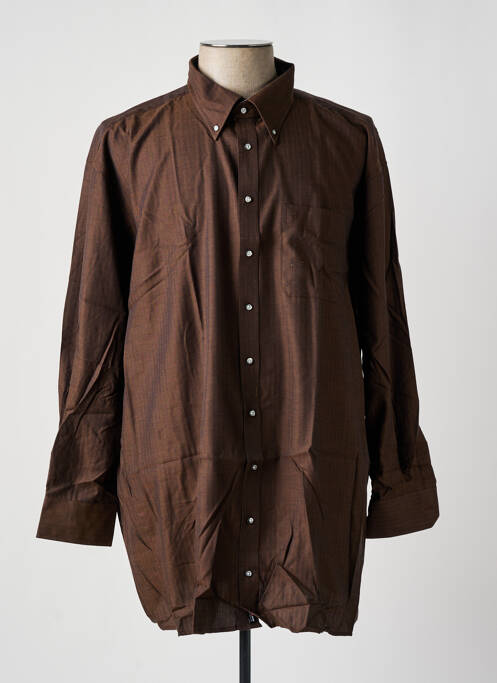 Chemise manches longues marron ETERNA pour homme