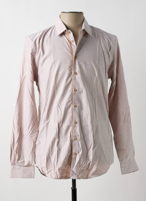 Chemise manches longues beige IZAC pour homme