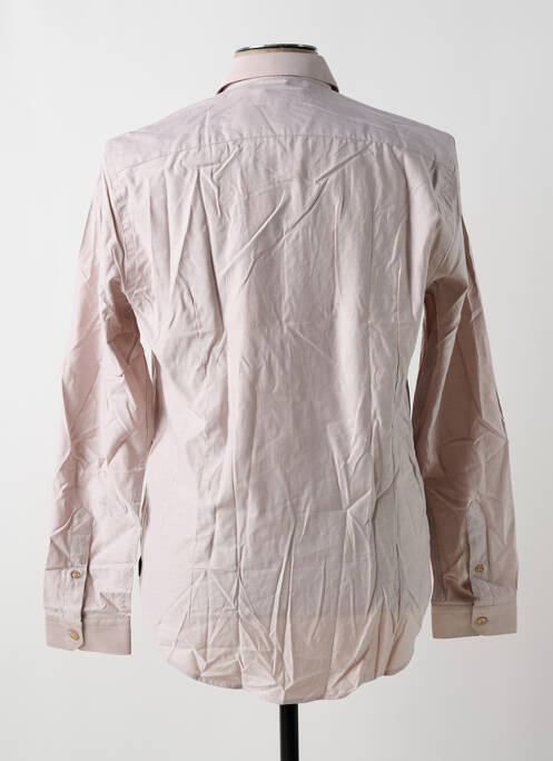 Chemise manches longues beige IZAC pour homme