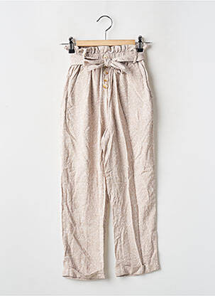 Pantalon droit coupe droite taille élastique beige TEDDY SMITH fille