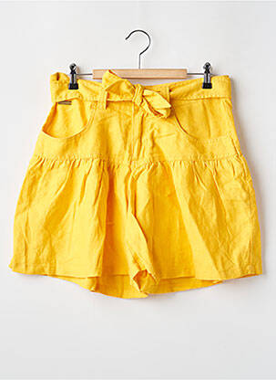 Short fermeture zippée sous rabat boutonné jaune TEDDY SMITH fille