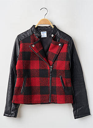 Veste simili cuir coupe cintrée rouge MAYORAL fille