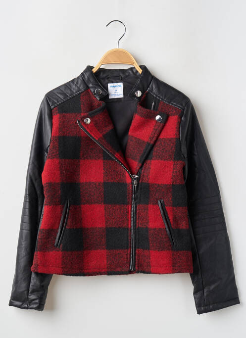 Veste simili cuir rouge MAYORAL pour fille