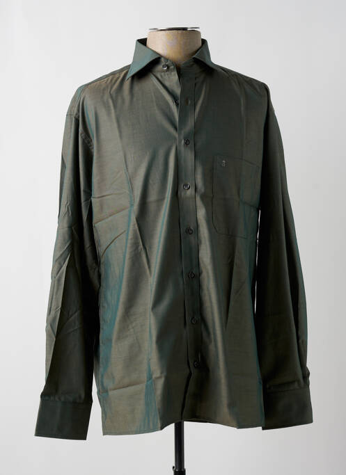 Chemise manches longues vert ETERNA pour homme