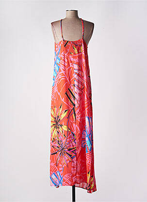 Robe longue imprimé fantaisie sans manche rouge DESIGUAL femme