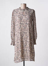 Robe mi-longue coupe fluide manches longues beige MOLLY BRACKEN femme