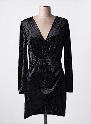 Robe courte manches longues manches longues noir THE KORNER femme