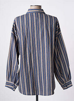 Chemisier coupe droite manches longues bleu STUDIO PARISIEN femme