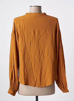 Chemisier tissage crêpe manches longues marron TEDDY SMITH femme
