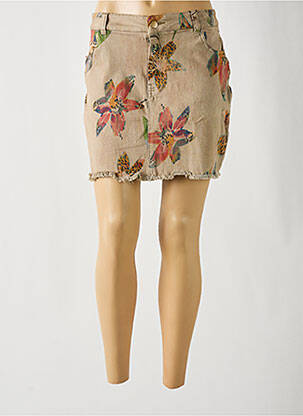 Jupe courte poches beige DESIGUAL femme