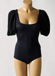 Body manches manches ballons manches courtes noir DESIGUAL femme