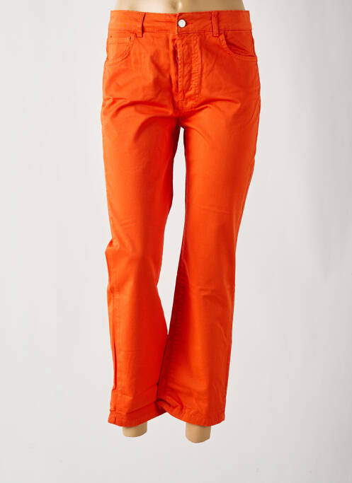 Pantalon droit orange #OOTD pour femme