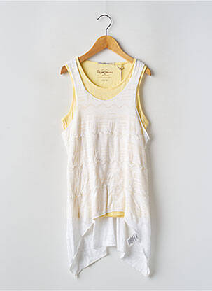 Tunique sans manche stretch blanc PEPE JEANS fille