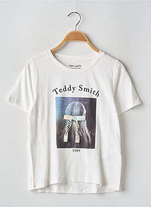 T-shirt stretch manches courtes blanc TEDDY SMITH fille