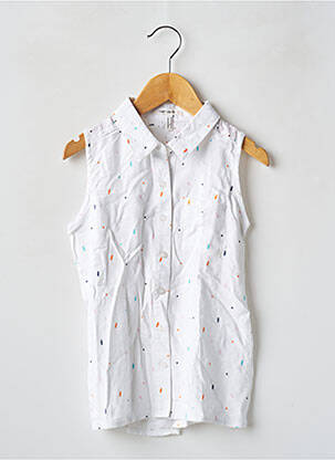 Chemisier tissage popeline sans manche blanc TEDDY SMITH fille