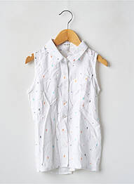 Chemisier tissage popeline sans manche blanc TEDDY SMITH fille