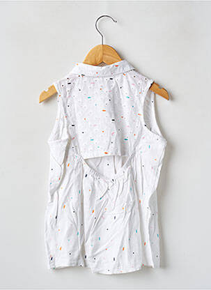 Chemisier tissage popeline sans manche blanc TEDDY SMITH fille