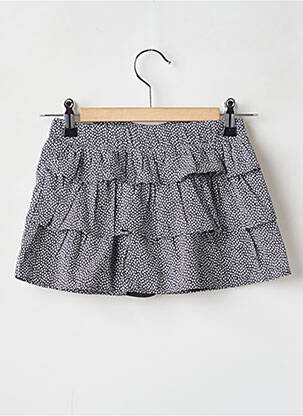 Jupe mi-longue tissage popeline bleu 3 POMMES fille