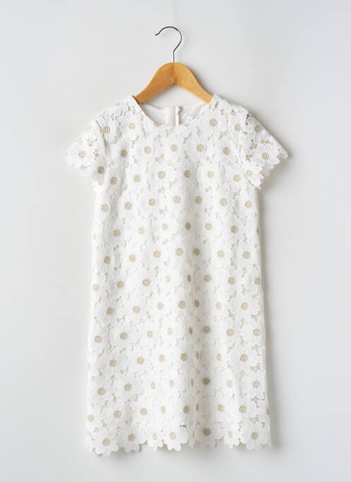 Robe mi-longue blanc MAYORAL pour fille