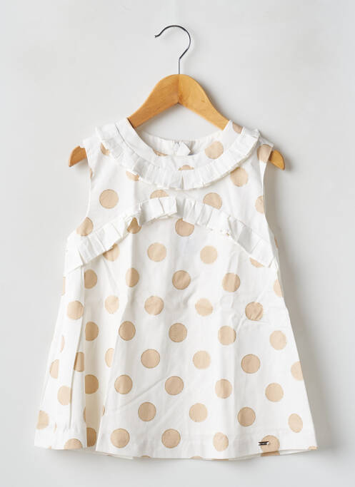 Robe mi-longue blanc MAYORAL pour fille