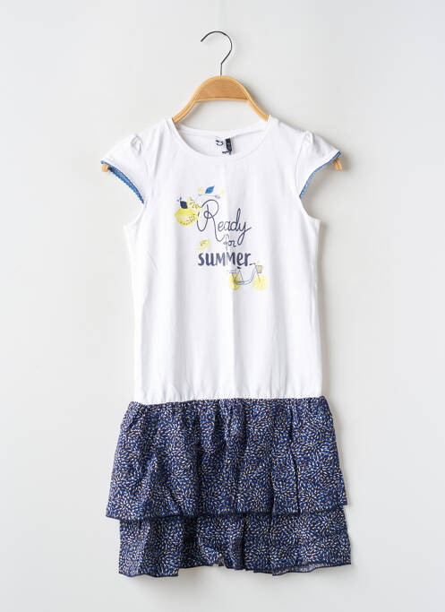 Robe mi-longue bleu 3 POMMES pour fille