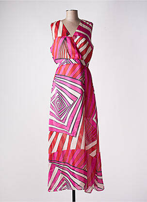 Robe longue sans manche sans manche rose MORGAN femme