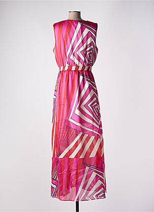 Robe longue sans manche sans manche rose MORGAN femme