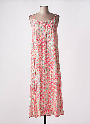 Robe longue manches bretelles ajustables manches longues rouge C'EST BEAU LA VIE femme
