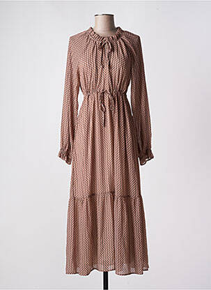 Robe longue manches longues manches longues rose C'EST BEAU LA VIE femme