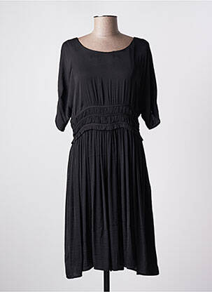 Robe mi-longue manches courtes manches courtes noir MD'M femme