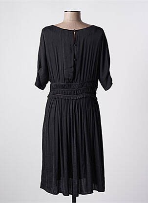 Robe mi-longue coupe fluide manches courtes noir MD'M femme