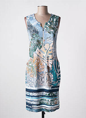 Robe mi-longue sans manche sans manche bleu DOLCEZZA femme