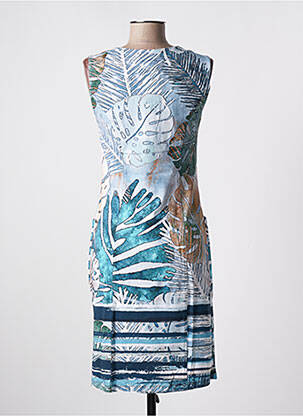 Robe mi-longue sans manche sans manche bleu DOLCEZZA femme