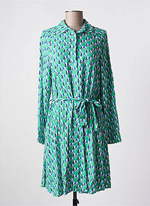 Robe mi-longue manches longues manches longues vert C'EST BEAU LA VIE femme